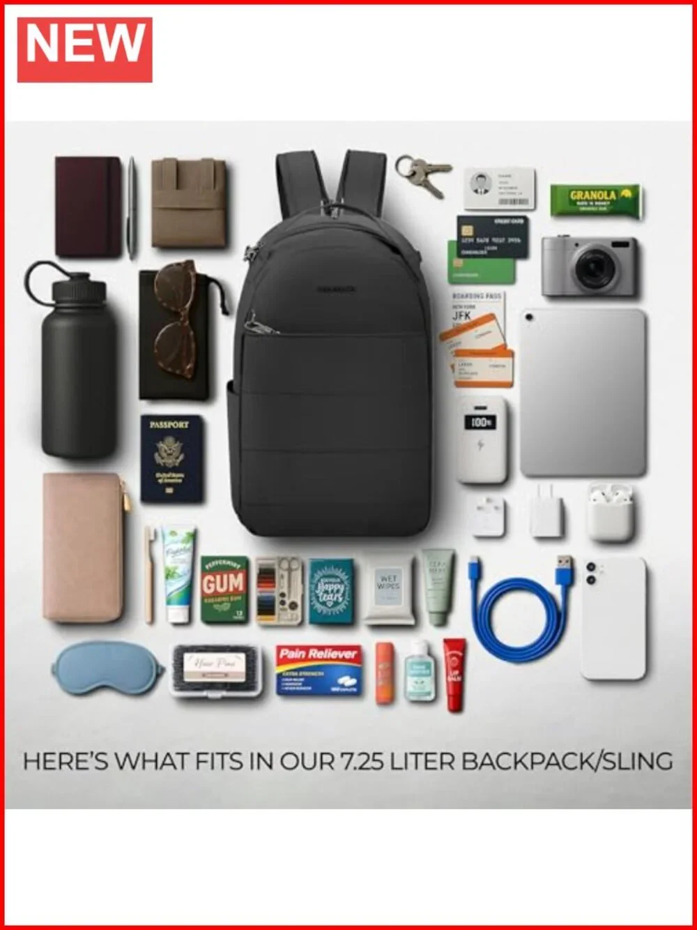 Anti-Theft Convertible Backpack Sling RFID Blocking Nylon Travel Daypack